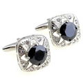 Return of the King Black Crystal plating silver Square Cufflinks 