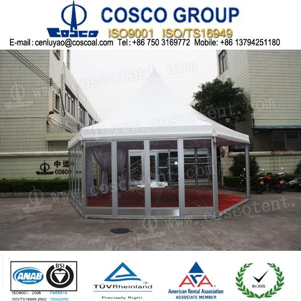 hexagonal tent pagoda tent with glass wall 3