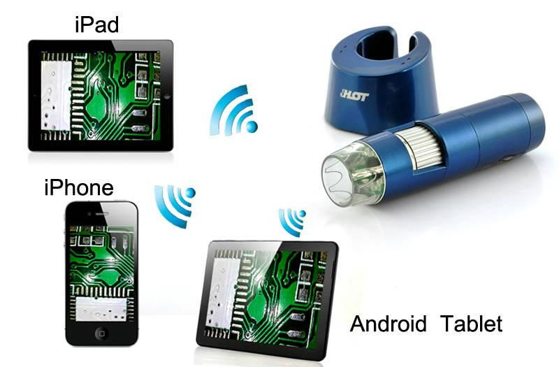 Portable USB AdjustableWIFI 200X Digital Microscope with LED Illumination 4