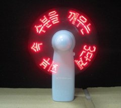 2013 Flashing your logo led mini fan with low price