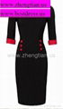 NEW RED BLACK POLKA DOT COLLARED VINTAGE 1950's ROCKABILLY SWING EVENING DRESS  4