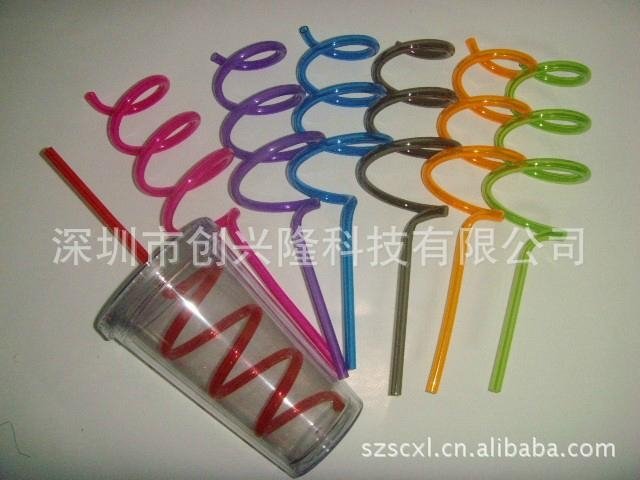 color hard PVC sprial drinking straw
