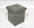 MDF wooden PU leather ottoman storage footstool home decor