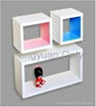 MDF wooden floating cube shelf home deocration 5