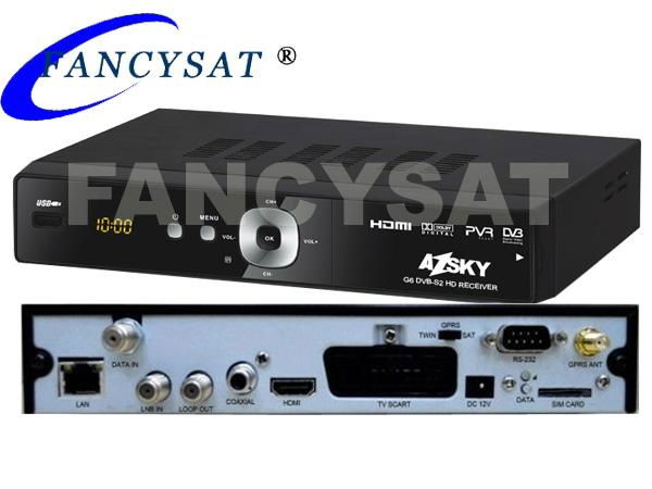 Azsky G6 DVB-S2 HD mpeg4 receiver + GPRS dongle Combo for Africa