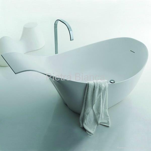 Delicacy Free Standing Solid Surface Acrylic Bathtubs PB1069  5