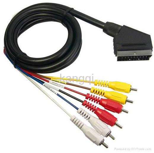 scart cable to 6rca plugs 2