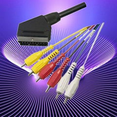 21pin scart cable to 6rca plug