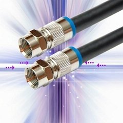 coaxial cable with F plugs gold plated