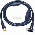 F quick plug to tv plug right angle coax