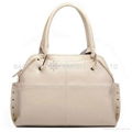 Wholesale handbag Genuine leather women shoulder bag Beige from bangkok thailand 1