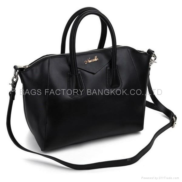 Genuine leather Lady hobos bag Black bags factory bangkok 