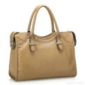 Genuine Leather handbag Apricot 1