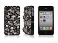 New arrival iPhone4 4s artificial skull diamond cover I4D00A 1