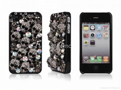 New arrival iPhone4 4s artificial skull diamond cover I4D00A