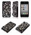 New arrival iPhone4 4s artificial skull diamond cover I4D00A 3