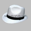 Bosalino Fedora straw hat with printed logo band