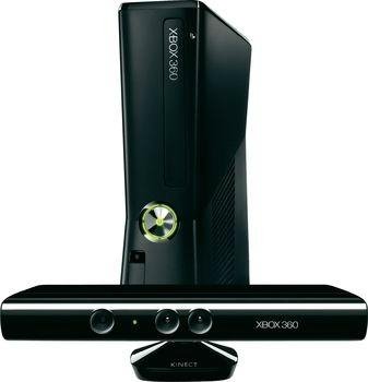 Microsoft Xbox 360 S with Kinect 250GB Glossy Black Game Console