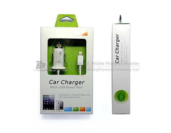 For iphone 5 car charger with blister package and cable 5