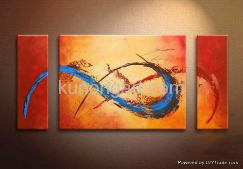 Canvas Arts Abstract Group Oil Paintings with Stretched Frame 3