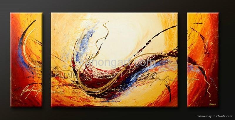 Canvas Arts Abstract Group Oil Paintings with Stretched Frame 4
