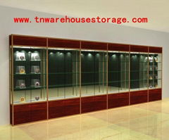 glass display cabinet with sliding door