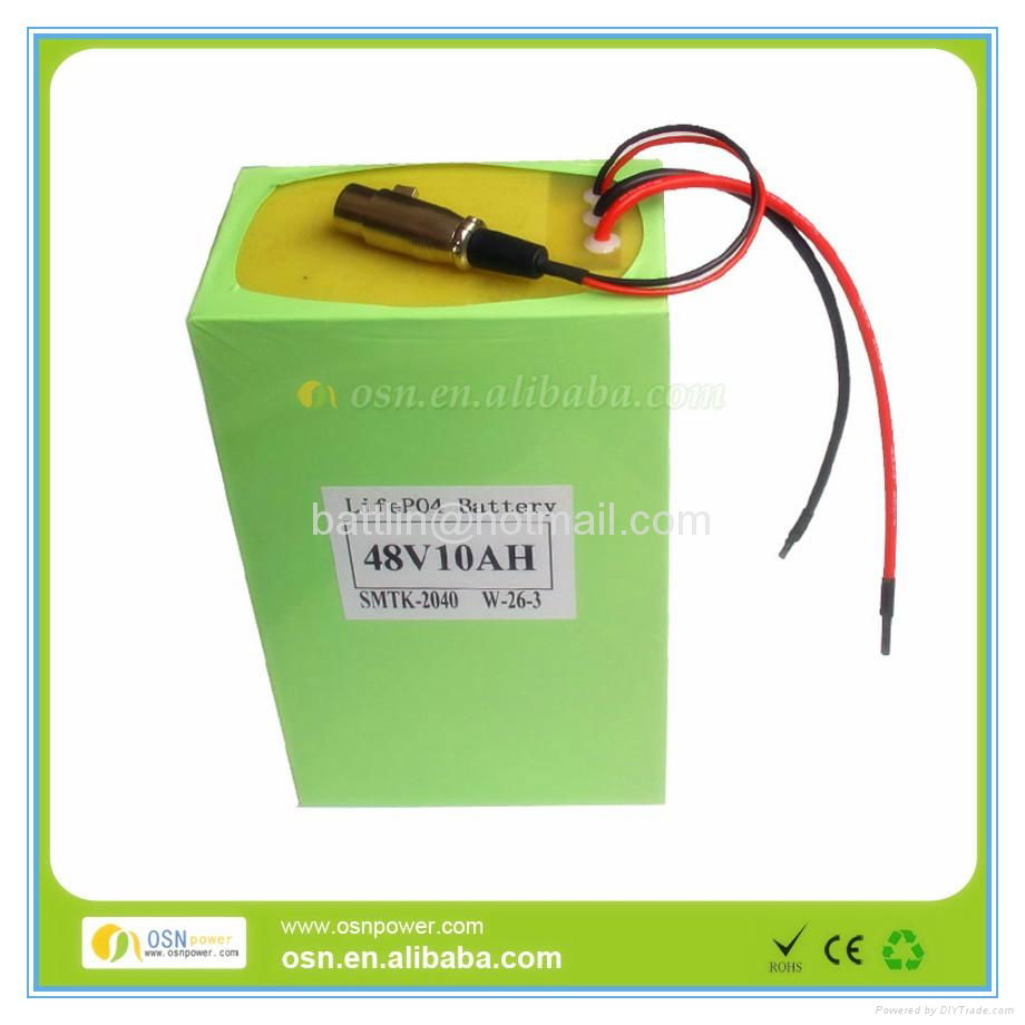 Lifepo4 48v 10ah Battery pack for 900w E-bike