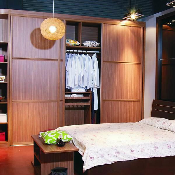 Melamine MDF Sliding door wardrobes-Modern Wardrobe Closets in bedroom 5