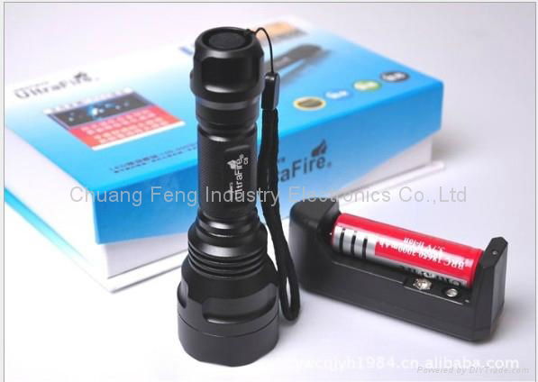 High power C8 led flshlight 5modes aluminum reflector Q5/T6 led torch 2