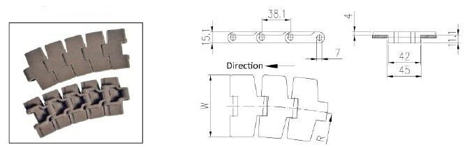 880 Series Turning Slat Top Chain  4