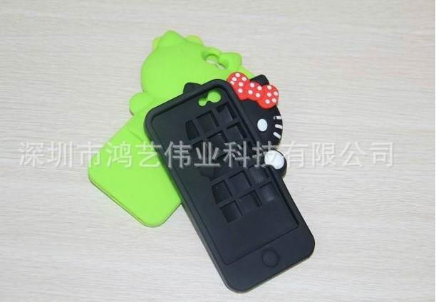 Production and supply of stereo shy cat iPhone4 mobile phone sets of silicone 5
