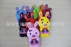 The new long ear rabbit silicone mobile phone sets, apple mobile phone sets