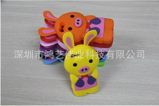 The new long ear rabbit silicone mobile phone sets, apple mobile phone sets 4