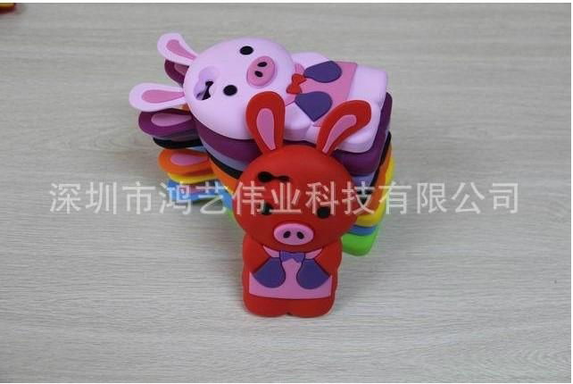 The new long ear rabbit silicone mobile phone sets, apple mobile phone sets 5