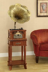 Wooden Gramophone with Radio and USB