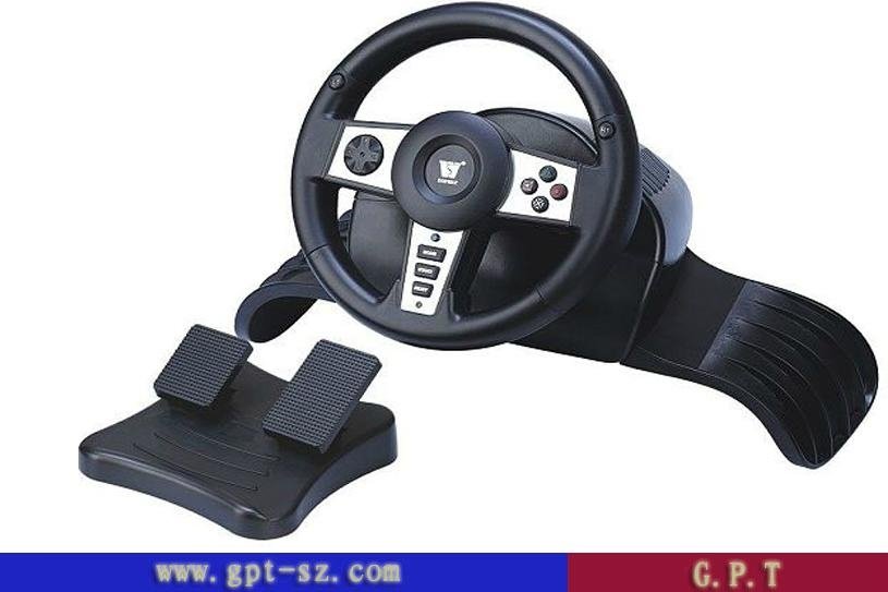 wireless steering wheel for pc/ps2/ps3/xbox360 console 3