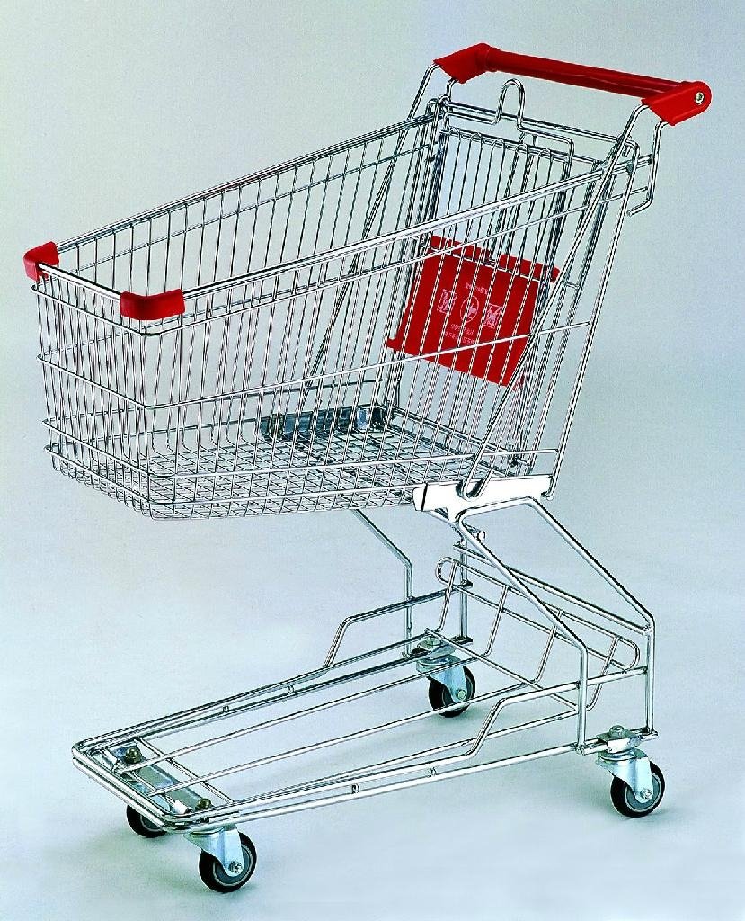 Y-foot 210L supermarket shopping cart with lock  2