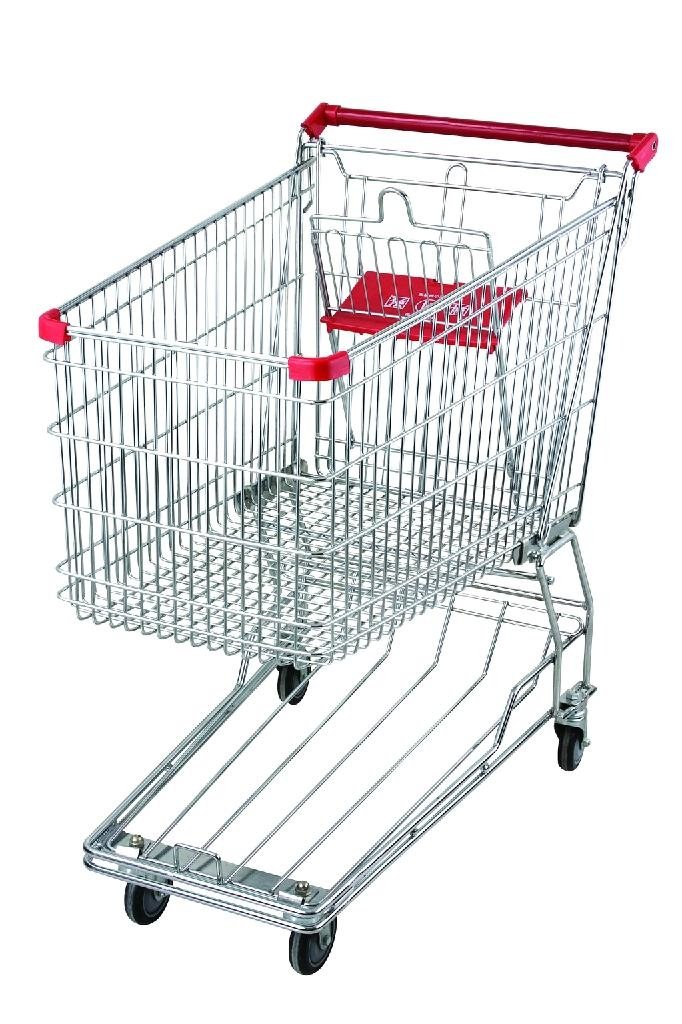 Y-foot 210L supermarket shopping cart with lock  3