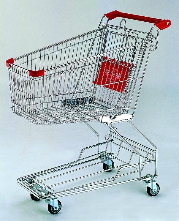 Y-foot 210L supermarket shopping cart with lock  4