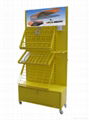 Yellow umbrella display stand with cabint  1