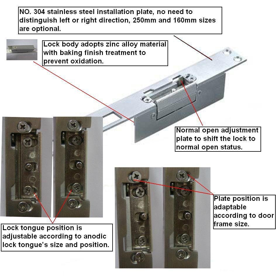 Electric strike lock for door 3
