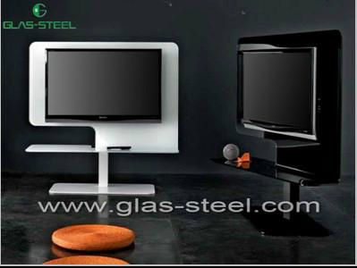 Hot Sale Hot Bending Glass Unique Tv Stand 