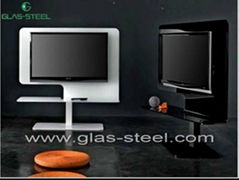 Hot Sale Hot Bending Glass Unique Tv Stand 