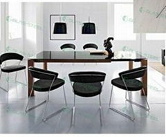 MDF Legs and Tempered Glass Top Dining Table