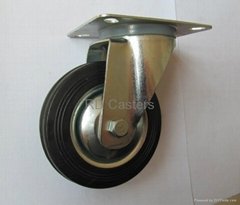 Rubber industrial casters