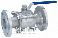 CE 3PC stainless steel flanged ball valve