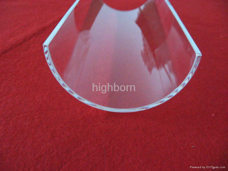 Clear half quartz tube with edge polishing 