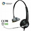 Specialized call center telephone headset with microphone 4
