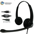 Binaural noise cancelling USB headset