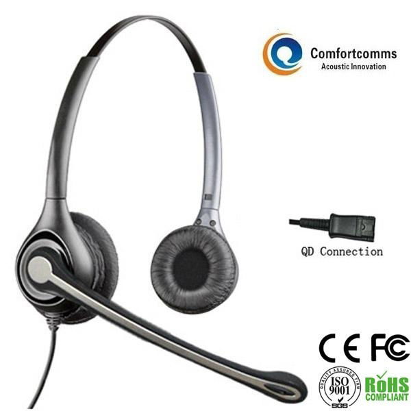 Call center voip headset with noise-cancelling mic